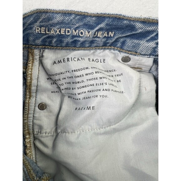 American Eagle Relaxed Mom Jeans Women’s 4 Regular Light Wash 100% Cotton Denim - Picture 4 of 9